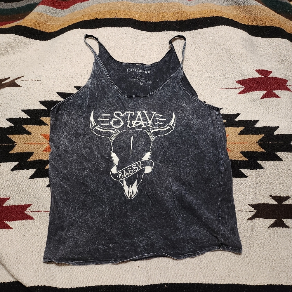 Girrlscout stat sassy tank top